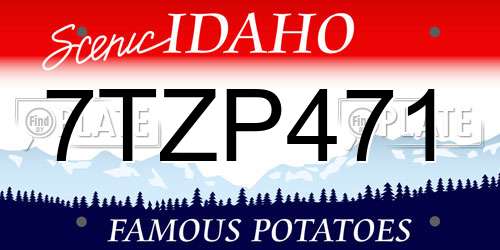 7TZP471 Idaho License Plate