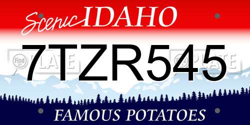 7TZR545 Idaho License Plate