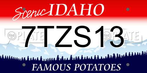 7TZS13 Idaho License Plate