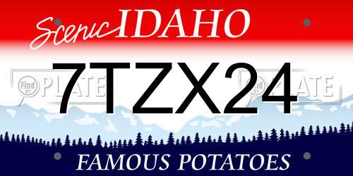 7TZX24 Idaho License Plate