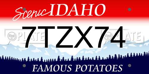 7TZX74 Idaho License Plate