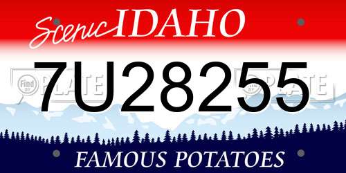 7U28255 Idaho License Plate