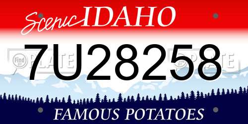 7U28258 Idaho License Plate