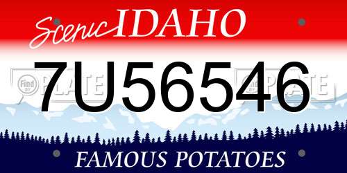 7U56546 Idaho License Plate