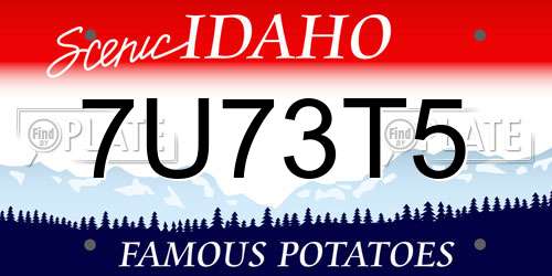 7U73T5 Idaho License Plate