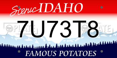7U73T8 Idaho License Plate