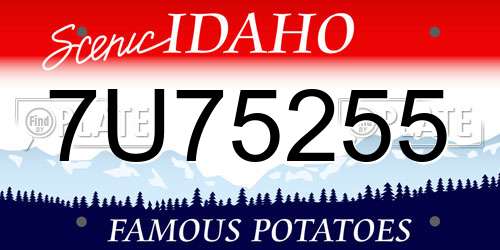 7U75255 Idaho License Plate