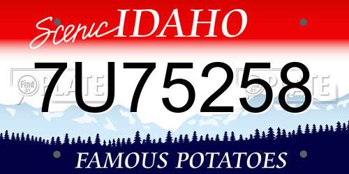 7U75258 Idaho License Plate
