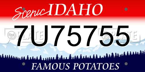 7U75755 Idaho License Plate
