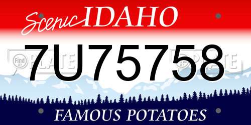 7U75758 Idaho License Plate