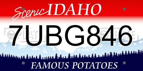 7UBG846 Idaho License Plate