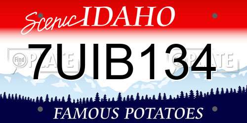 7UIB134 Idaho License Plate