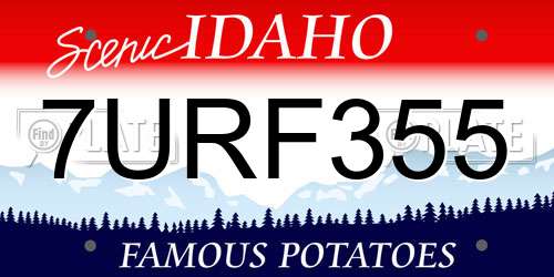 7URF355 Idaho License Plate