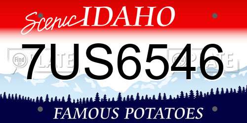 7US6546 Idaho License Plate