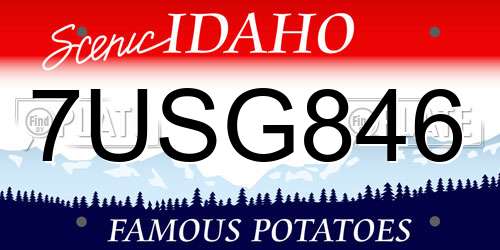 7USG846 Idaho License Plate