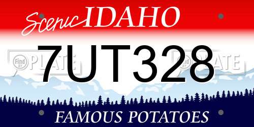 7UT328 Idaho License Plate