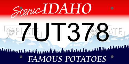 7UT378 Idaho License Plate