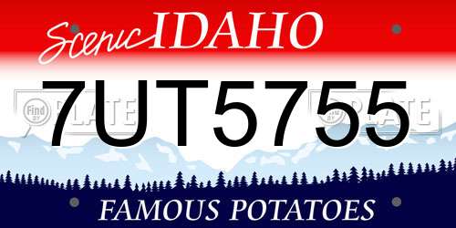 7UT5755 Idaho License Plate