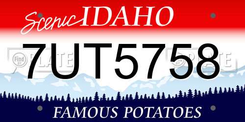 7UT5758 Idaho License Plate