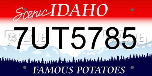 7UT5785 Idaho License Plate