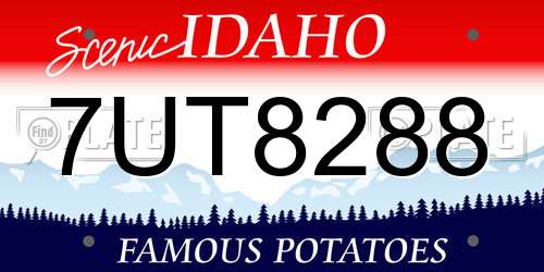 7UT8288 Idaho License Plate