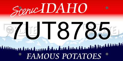 7UT8785 Idaho License Plate