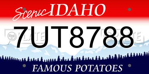 7UT8788 Idaho License Plate
