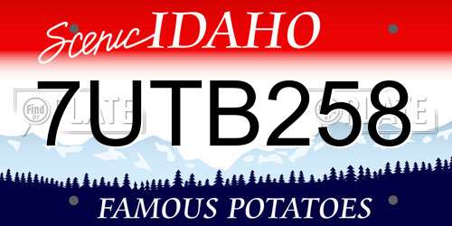 7UTB258 Idaho License Plate