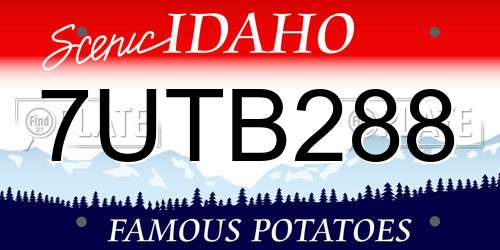 7UTB288 Idaho License Plate