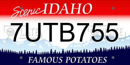 7UTB755 Idaho License Plate