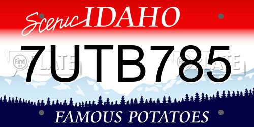7UTB785 Idaho License Plate