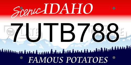 7UTB788 Idaho License Plate