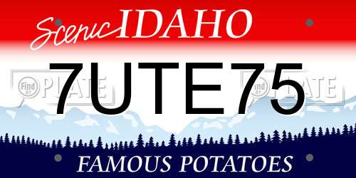 7UTE75 Idaho License Plate