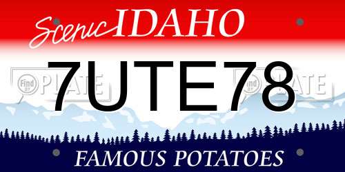 7UTE78 Idaho License Plate