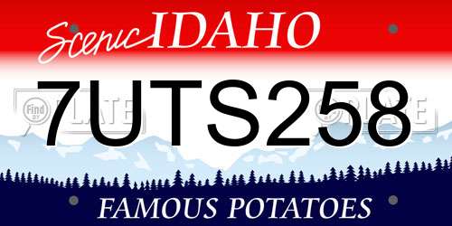 7UTS258 Idaho License Plate