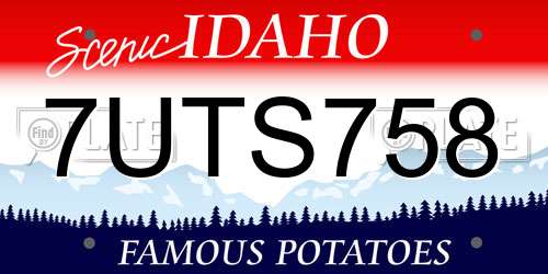 7UTS758 Idaho License Plate