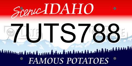 7UTS788 Idaho License Plate