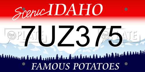 7UZ375 Idaho License Plate