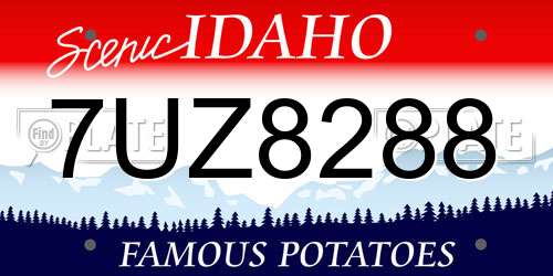 7UZ8288 Idaho License Plate