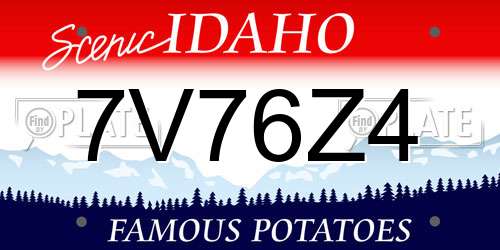 7V76Z4 Idaho License Plate