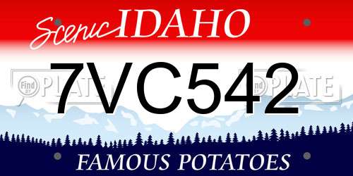 7VC542 Idaho License Plate