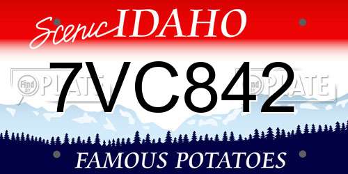 7VC842 Idaho License Plate