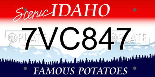 7VC847 Idaho License Plate
