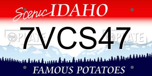 7VCS47 Idaho License Plate