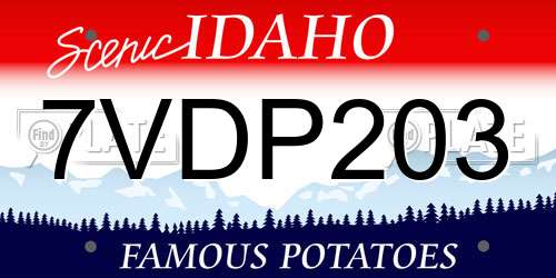 7VDP203 Idaho License Plate