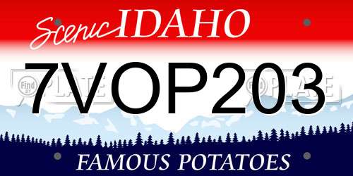 7VOP203 Idaho License Plate