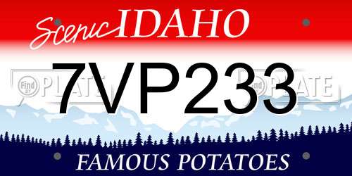 7VP233 Idaho License Plate