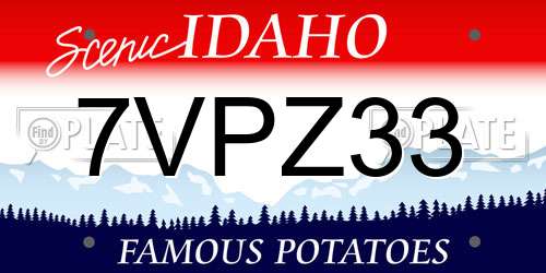 7VPZ33 Idaho License Plate