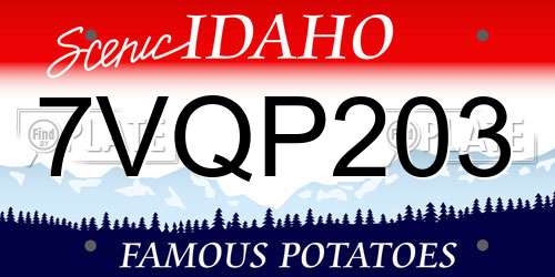 7VQP203 Idaho License Plate