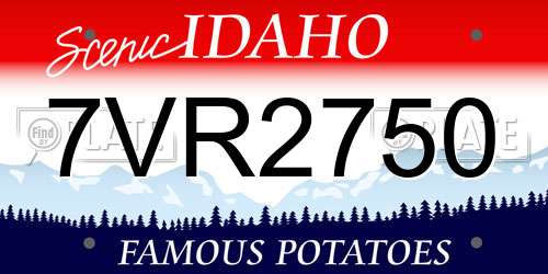 7VR2750 Idaho License Plate